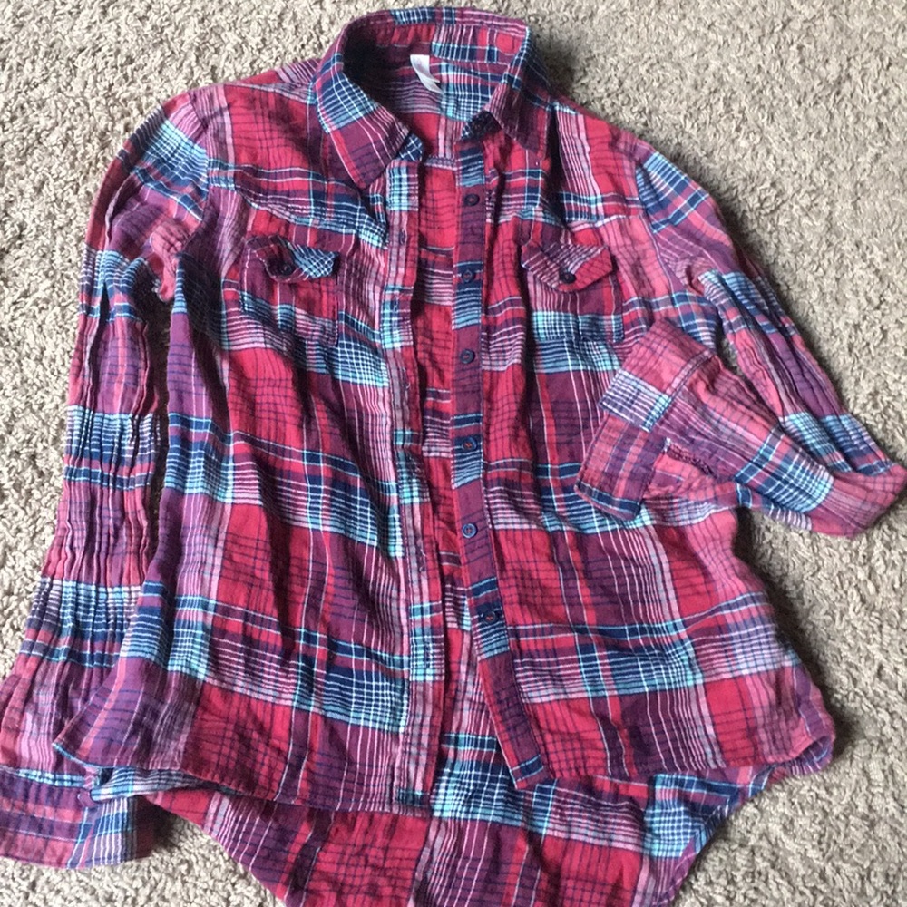 Plaid button down